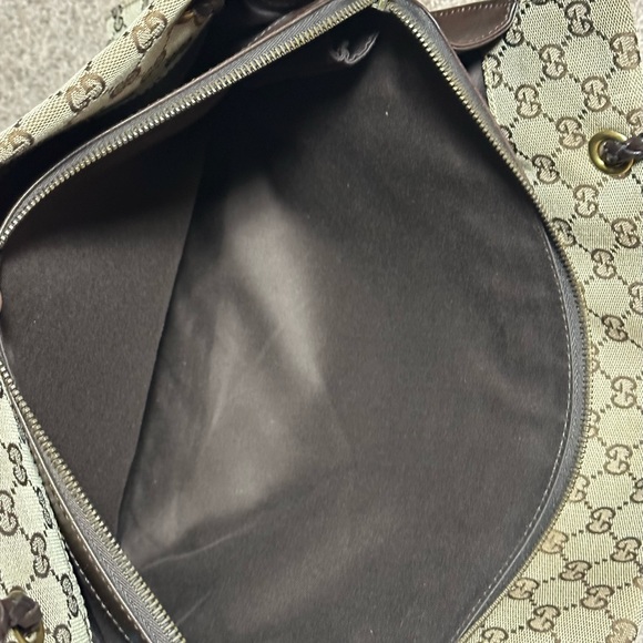 Gucci Tote GG Biege Tan Leather Brown Shoulder Bag Braided Handle - Picture 16 of 16